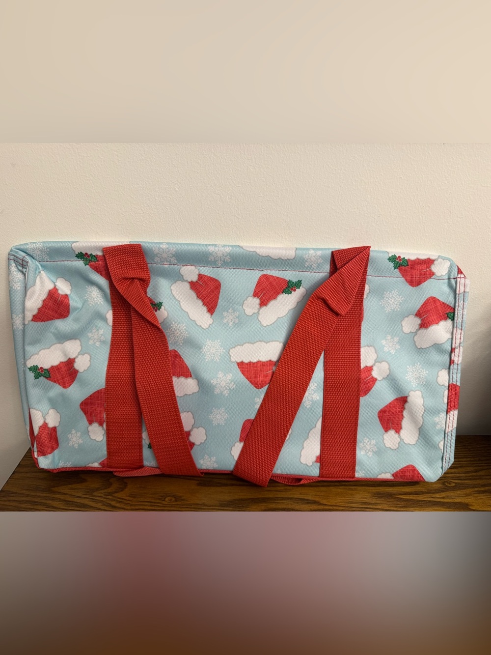 Thirty-One Medium Utility Tote Hats Off Holiday Santa Christmas NIP